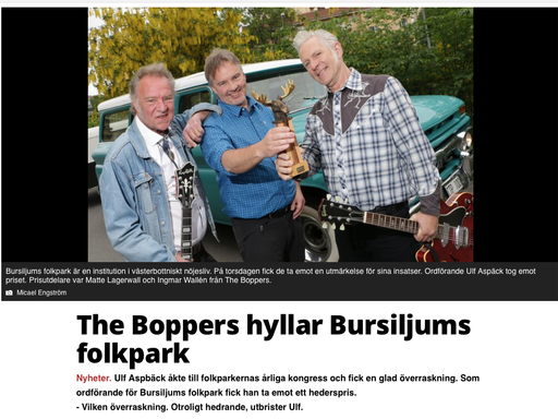 The Boppers hyllar Bursiljums folkpark