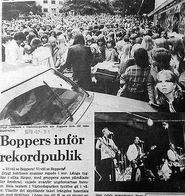 Så här såg det ut vid teaterbyggnaden på Folkets Park i Västerås 1979 när Boppers skulle spela. Foto: Ulf Axelson