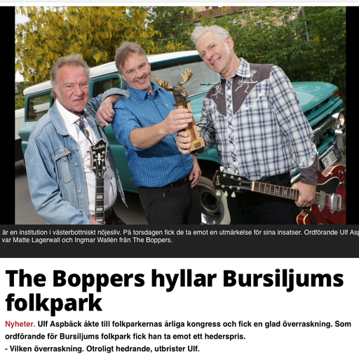 The Boppers hyllar Bursiljums folkpark